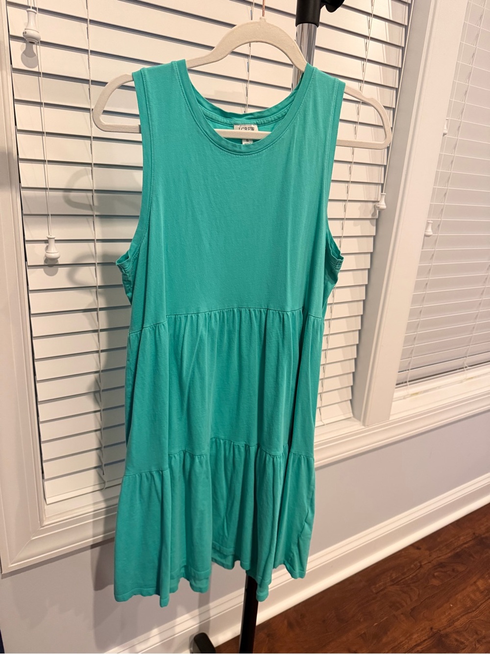 J. Crew Teal Sleeveless Tiered Sundress